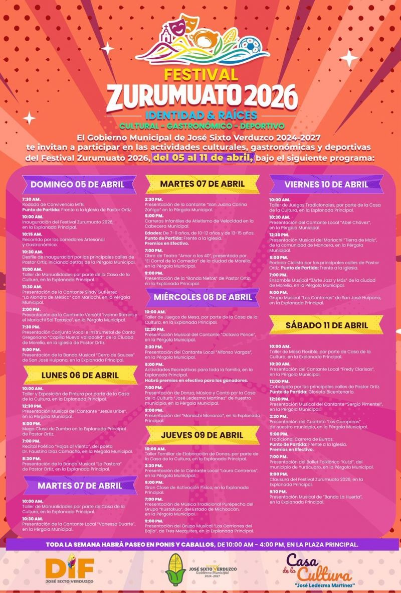 Programa Oficial - Fᴇsᴛɪᴠᴀʟ Zᴜʀᴜᴍᴜᴀᴛᴏ 2026 "Identidad y Raíces"
